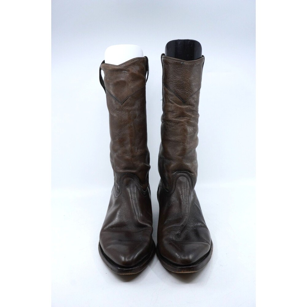 Vintage Frye Boots Mens Size 9.5 D Brown Leather Pull On Made In USA 8892 - Picture 2 of 7